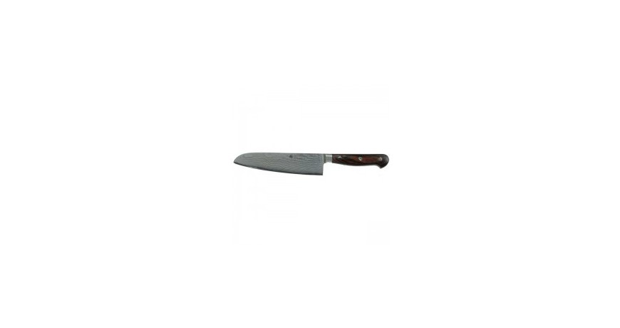 Nóż Dan Woo Santoku 300mm Damast VG10 DK002 Pakka Wood